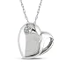 10k White Gold, Blue Topaz Heart Pendant with Chain, 17