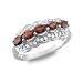 14k White Gold Garnet and Diamond Anniversary Ring (GH, SI2, 1.05 cttw)
