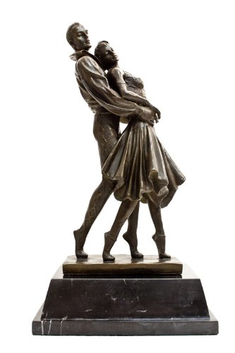 Bronze Art Deco Dancers Romantic Sculpture Chiparus Inspired Statue