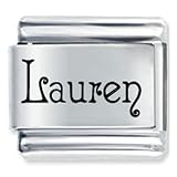 Name Lauren Italian Charms Bracelet Link