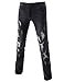 (TJ1198) Mens Casual Slim Fit Vintage Distressed Destroyed Washing Denim Jeans