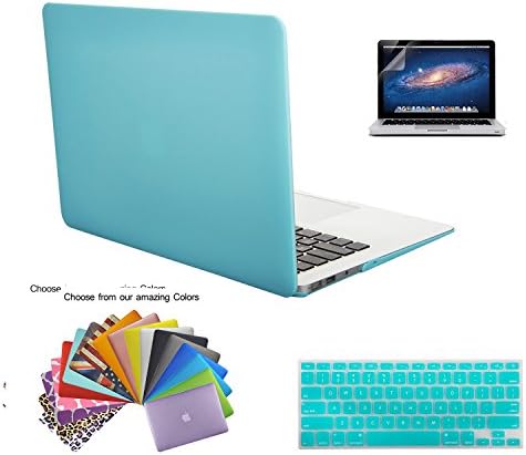 MacBook Air 11" Case TECOOL® 3 in 1 Ultra Slim Multi Colors Plastic Hard Case Cover, Silicone Keyboard Cover and Screen Protection for MacBook Air 11" with TECOOL® Logo Mouse Pad (MacBook Air 11" Model: A1370 and A1465, Turquoise)