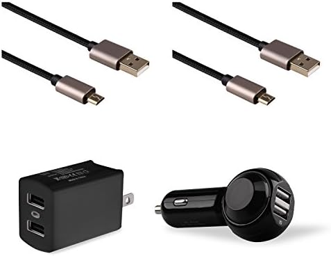 Tvoka® 4 in 1 Essentials Bundle- Includes (1) Ac Home Wall + (1) Car Charger + (2) Micro USB 3.0 USB Sync Data Cable Cord for Samsung Galaxy Note 2 / Alpha / S5 Active / S4 / S4 Active / S4 Mini / S3 / S3 Mini, Google, HTC, Nookia, LG, Sony, Motorola and all the Android Smartphones