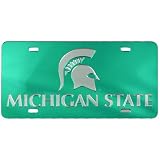Michigan State Spartans Green Mirror License Plate