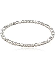 Sterling Silver Beaded Bangle Bracelet, 7"