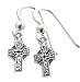 Small Sterling Silver Irish Celtic Knot Cross Hook Earrings