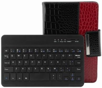 ChampionStore Crocodile Grain 360 Degrees Rotation ABS Detachable Bluetooth Keyboard Leather Case for Samsung Galaxy Tab 3 7.0 P3200 (Black & Red)