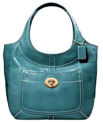 Coach Ergo Patent Leather Tote Purse in Pond 11012