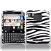 Black Zebra Animal Pattern on White Snap on Hard Skin Shell Protector Cover Case for Motorola Charm MB502 + Microfiber Cell Phone Bag + Case Opener PicK - NOT COMPATIBLE WITH ORIGINAL EXTENDED BIGGER BATTERY