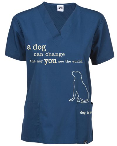 Dog is Good "A Dog Can Change the Way You See the World" Unisex Scrub Top