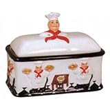 IMAGE OF Fat Italian Chef Ceramic Bread Box, Kitchen Decor