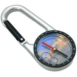 Carabiner w/Compass Hiking Backpacking Keychain Tool