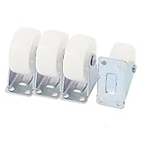 uxcell　キャスターホイール　旋回キャスター　椅子　家具　４個入り　ホワイト　シルバートーン