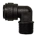 Fixed Elbow, Black, 1/4" Tube, 150 psi, PK10