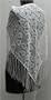 Lace Triangle With Hand Knotted Fringe In Wht