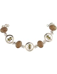 Rutilated Quartz Bracelet with Peridot - Sterling Silver