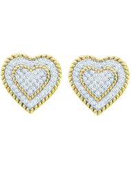 0.33CTW DIA MOND HEART EARRINGS