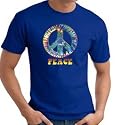 PEACE TIE DYED Sign Symbol Adult T-shirt Tee Shirt - Deep Marine Blue
