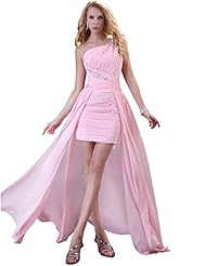 Glittering Chiffon One Shoulder Short Evening Dress/Party Dress/Mini Dress 