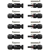 RENOGY&reg; 5 Pair MC4 Male/ Female Solar Panel Cable Connectors Double Seal Rings for Better Waterproof Effect