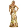Formal Beaded Print Dress