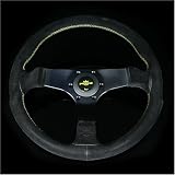 Personal Steering Wheel Fitti 350mm Suede Black w/Yellow