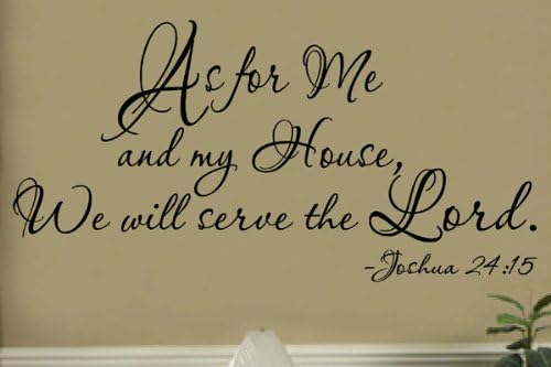As for me and my house vinyl wall lettering words sticky art home decor quotes stickers decals, 23"x45", Dk Grey Matte