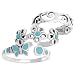 Sterling Silver Turquoise Toe Ring Set