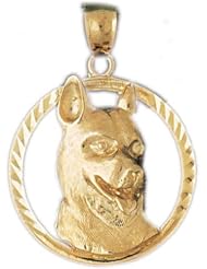 Dazzlers Solid 14k Gold German Shepherd Dog Head Charm Pendant Available in three colors from jewelsberry (weights: 4.5 grams only)