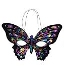 Rainbow Butterfly Masquerade Ball Half Mask in black shade