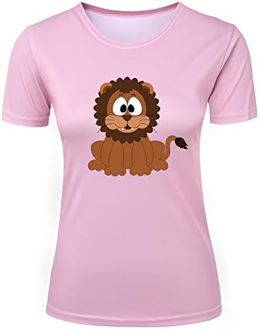 Okarfour Womens T Shirt Loin Smile Cartoon Design Tee Shirt