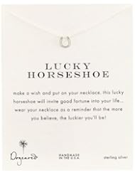 Dogeared Reminder "Lucky Horseshoe" Sterling Silver Pendant Necklace