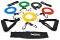 Beginner Resistance Tubing Set #1 by Body-Bands | 5 Tube Bands with Steel Clip Ends | 5 to 115 lbs of Resistance | Ideal for Beginners or Therapy