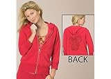 Misses Brisas 3/4 Sleeve Zip Front Hoodie Jacket
