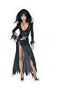 Womens Costume Halloween Haunted House Sexy Fashion Witch Long Black Dress Party Theme Outfit Leg Avenue