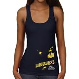 NCAA Northern Arizona Lumberjacks Ladies Paint Strokes Junior's Ribbed Tank Top - Navy Blue