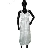 CottonSundresses-NewageIndianCottonWhiteSundressBohoStrapDressS-xlFreeShipping