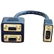 VGA Splitter 2 Way Adapter - Premium Quality with Gold Plated Connectors - VGA Male to 2 x VGA Female - Indigo Banana Media