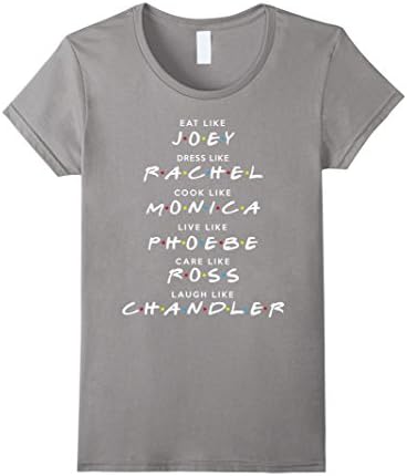 Women's EAT DRESS COOK LIVE CARE LAUGH LIKE FRIENDS SHIRT Small Slate