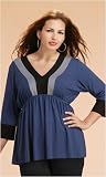 Plus Size Modal Colorblock Top