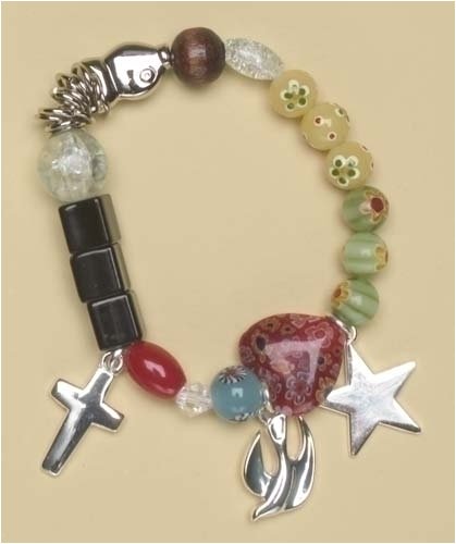 Religious Glass Beaded Christ's Story Bracelet