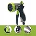 Garden Hose Nozzle, CrystalMX Garden Spray Gun Water Hose Head Nozzle with 8 Pattern Adjustable, Heavy Duty Metal Construction for Lawns Plants & Shrubs Washing Cars Pets
