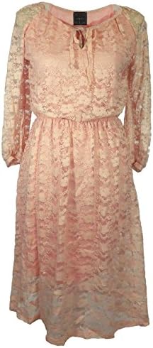 "Summer Garden Party" 70s 80s Semi-Sheer Shell Vintage Style Dress (Medium, Metallic Peach Pink)