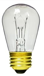 Club Pack of 25 Transparent Clear E26 Base Replacement S14 Light Bulbs