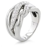 Sterling Silver Diamond Swirl Ring