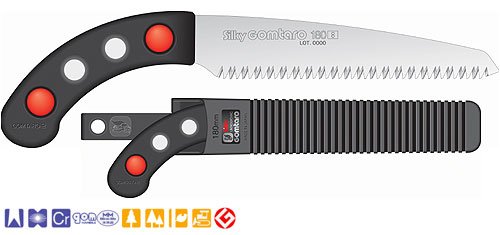 Silky Straight Pruning Multi-Purpose Hand Saw GOMTARO 180 Large Teeth