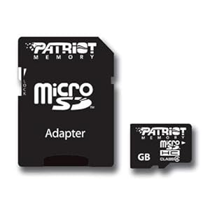 Patriot Signature 4 GB MicroSDHC Class 4 Flash Memory Card with Standard SD Adapter PSF4GMCSDHC43P