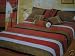 7 PCS King Maroon Micro Suede Striped Design Comforter Set