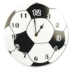 Wall Clock- Circular Shape With Soccer Ball Design; 11" X 11" X 6Mm Thick Mdf