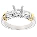 18k White Gold Two Tone with Platinum Prong head Engagement Setting with Baguette Diamond Accents (G-H/VS, 2/3 ct. tw.)